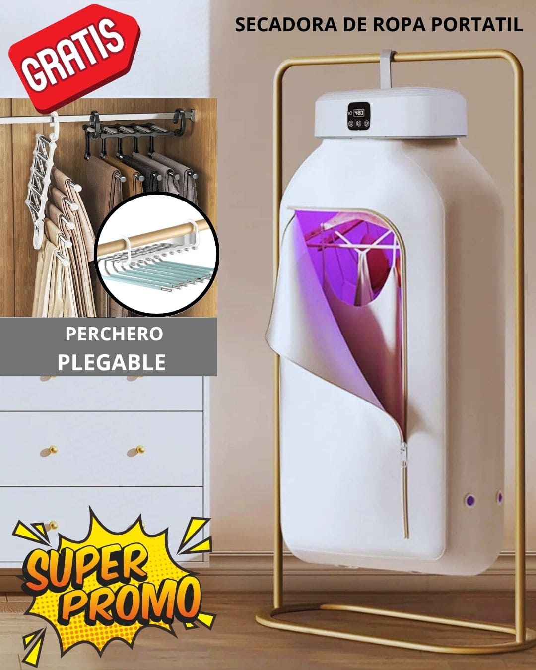 SECADORA DE ROPA PORTÁTIL PREMIUM