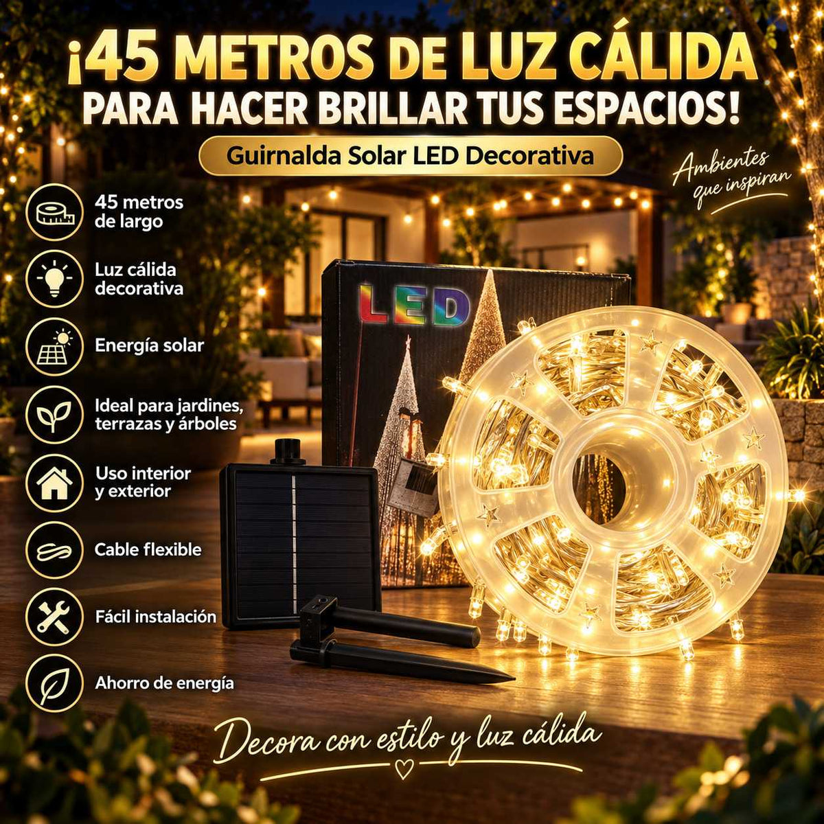 GUIRNALDA SOLAR LED