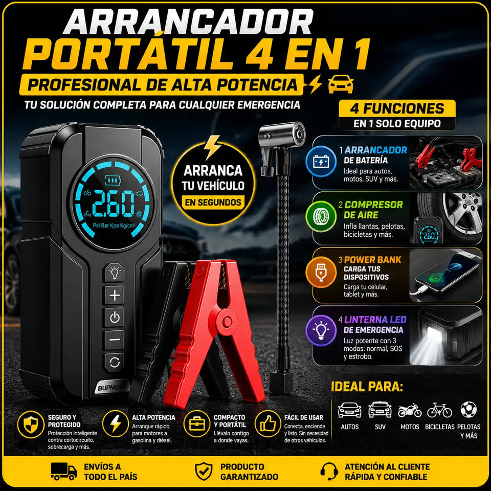 Arrancador portátil 4 en 1