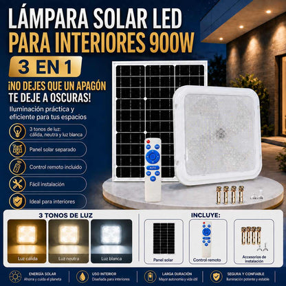 LAMPARA SOLAR LED PARA INTERIORES 900W