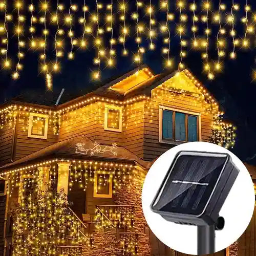 Cascada Solar Navideño 2 EN 1 PRO / Control Remoto / 18 metros